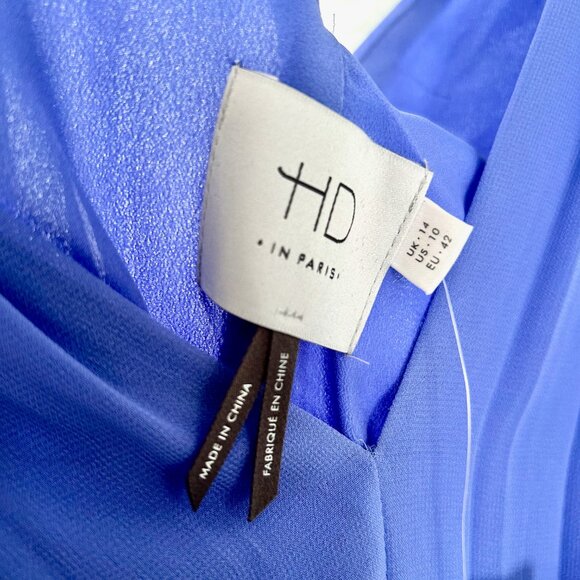 HD Paris Anthropologie Periwinkle Blue Greek Goddess Dress Size 10 - Picture 5 of 8